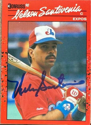 Nelson Santovenia Autographed 1990 Donruss Baseball Card - Montreal Expos #224