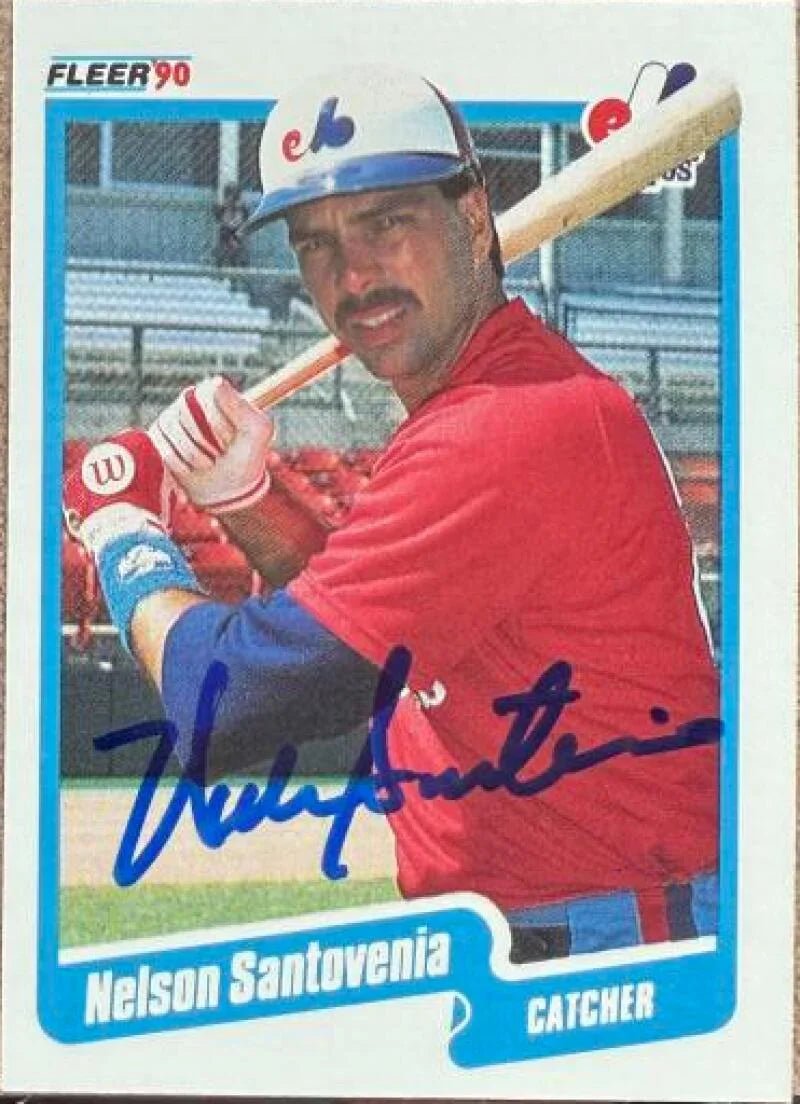 Nelson Santovenia Autographed 1990 Fleer Baseball Card - Montreal Expos #360