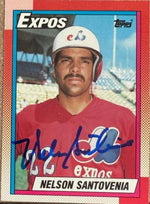 Nelson Santovenia Autographed 1990 Topps Baseball Card - Montreal Expos #614