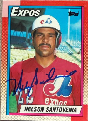 Nelson Santovenia Autographed 1990 Topps Tiffany Baseball Card - Montreal Expos #614