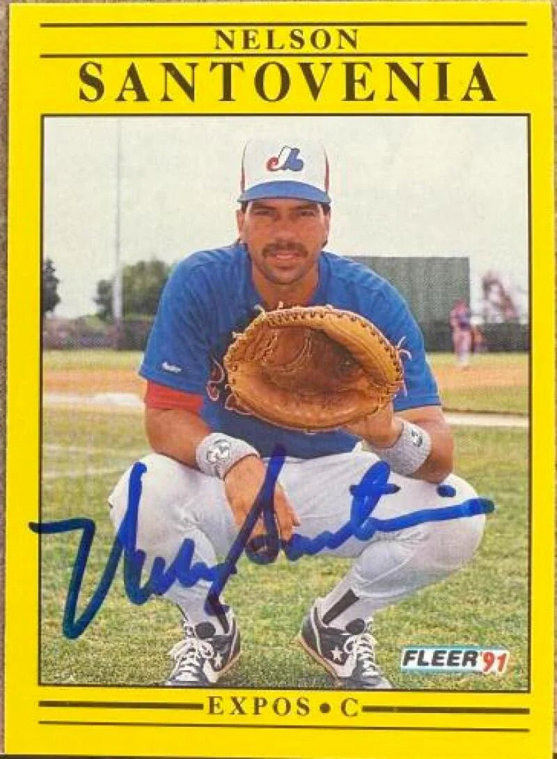 Nelson Santovenia Autographed 1991 Fleer Baseball Card - Montreal Expos #248
