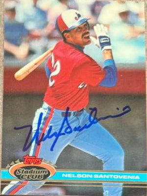 Nelson Santovenia Autographed 1991 Stadium Club Baseball Card - Montreal Expos #416