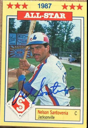 Nelson Santovenia Signed 1987 Jennings Southern League All-Stars Baseball Card #5