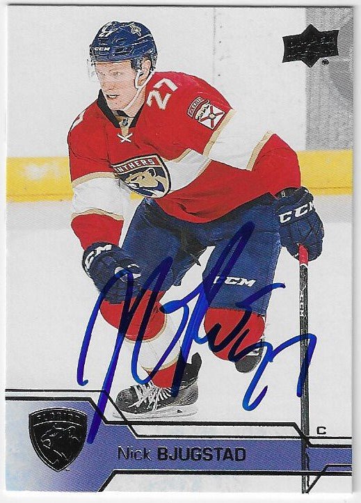 Nick Bjugstad Signed 2016 - 17 Upper Deck Hockey Card - Florida Panthers - PastPros