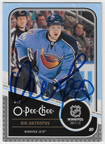 Nik Antropov Signed 2011-12 O-Pee-Chee Hockey Card - Atlanta Thrashers / Winnipeg Jets