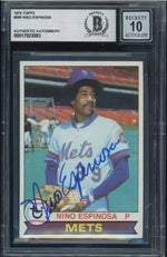 Nino Espinosa Signed 1979 Topps Baseball Card - New York Mets - Beckett Authentication