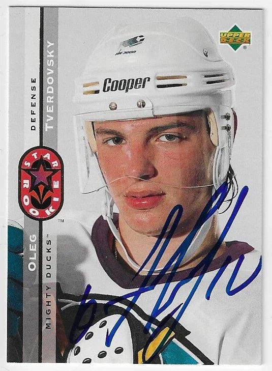 Oleg Tverdovsky Signed 1994-95 Upper Deck Hockey Card - Anaheim Mighty Ducks