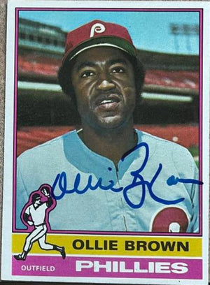 Ollie Brown Signed 1976 Topps Baseball Card - Philadelphia Phillies - PastPros