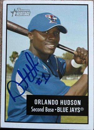Orlando Hudson Signed 2003 Bowman Heritage Baseball Card - Toronto Blue Jays - PastPros