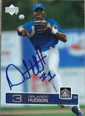 Orlando Hudson Signed 2003 Upper Deck Baseball Card - Toronto Blue Jays - PastPros