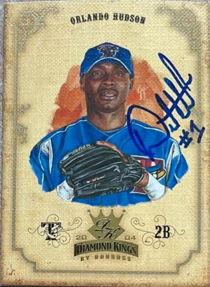 Orlando Hudson Signed 2004 Donruss Diamond Kings Baseball Card - Toronto Blue Jays