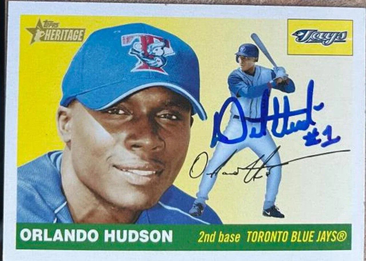 Orlando Hudson Signed 2004 Topps Heritage Baseball Card - Toronto Blue Jays