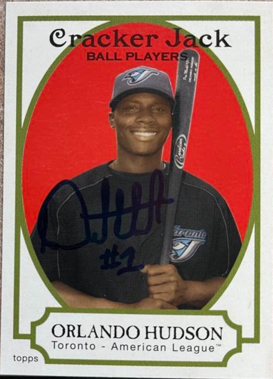 Orlando Hudson Signed 2005 Topps Cracker Jack Baseball Card - Toronto Blue Jays - PastPros