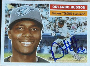 Orlando Hudson Signed 2005 Topps Heritage Baseball Card - Toronto Blue Jays - PastPros
