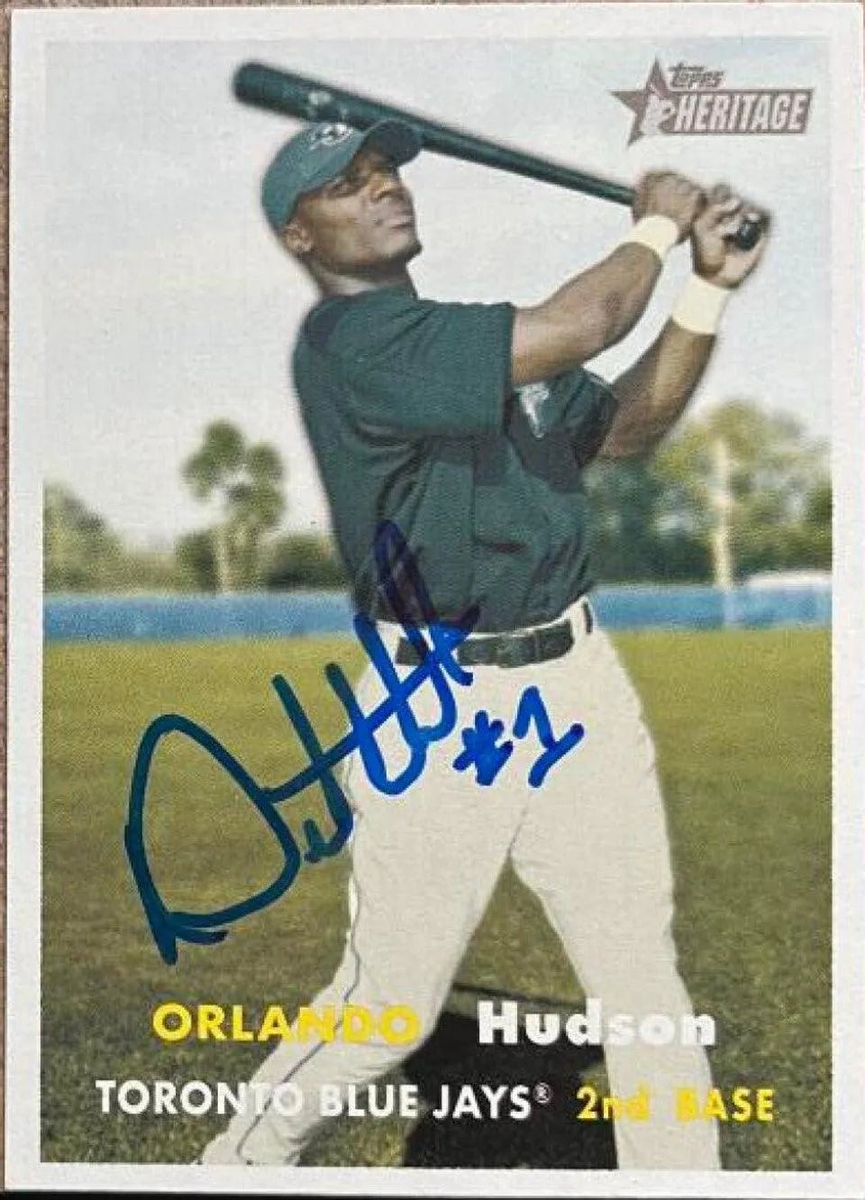 Orlando Hudson Signed 2006 Topps Heritage Baseball Card - Toronto Blue Jays