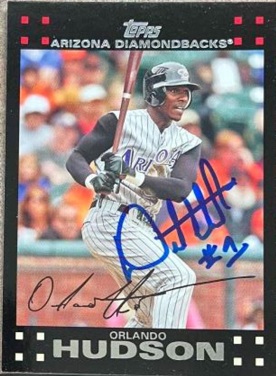 Orlando Hudson Signed 2007 Topps Baseball Card - Arizona Diamondbacks #494 - PastPros