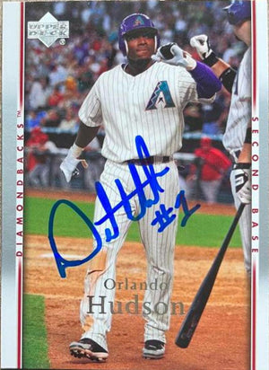 Orlando Hudson Signed 2007 Upper Deck Baseball Card - Arizona Diamondbacks - PastPros
