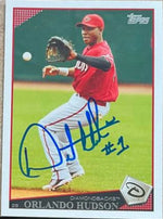 Orlando Hudson Signed 2009 Topps Baseball Card - Arizona Diamondbacks