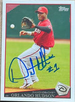 Orlando Hudson Signed 2009 Topps Baseball Card - Arizona Diamondbacks - PastPros
