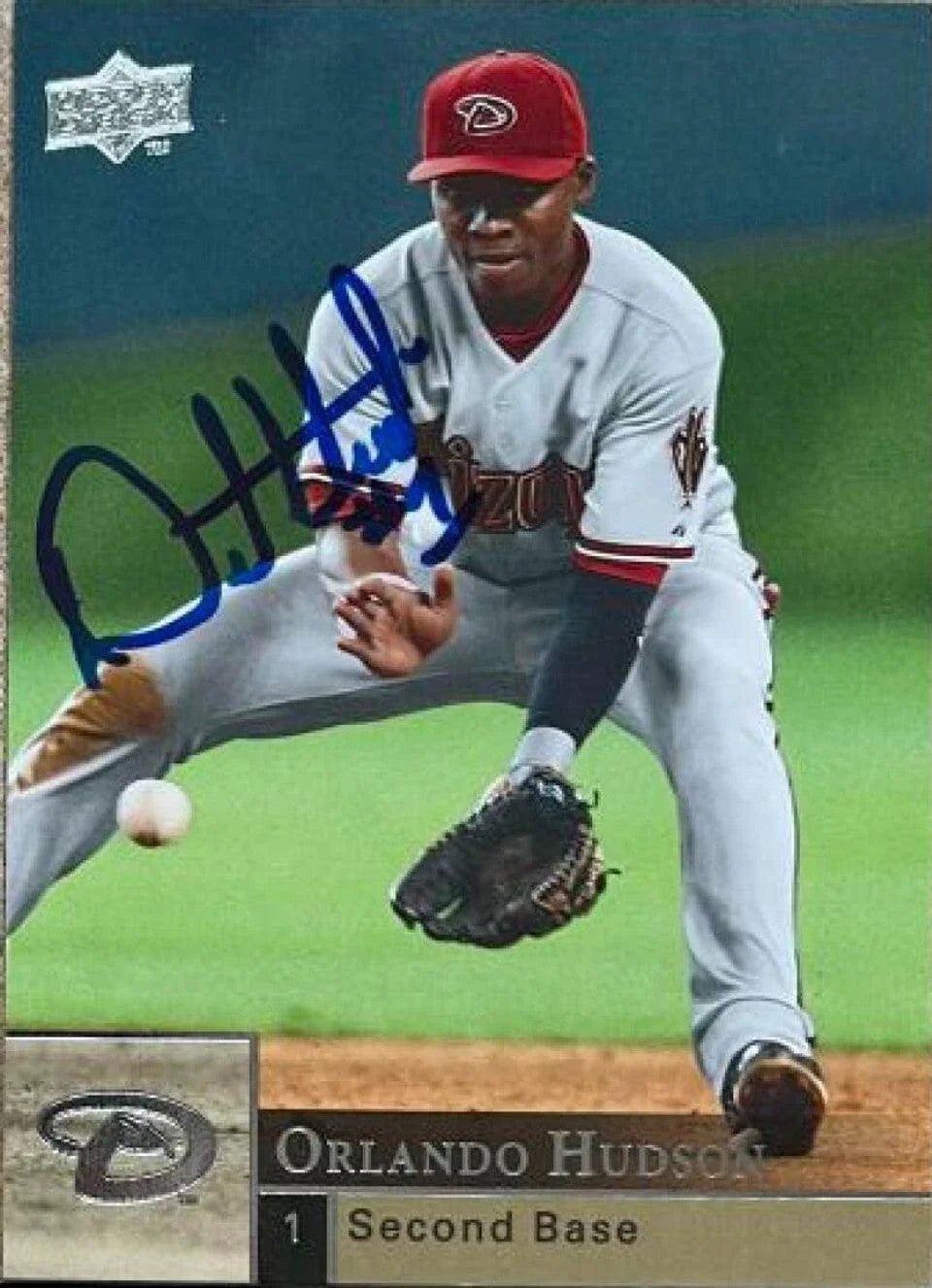 Orlando Hudson Signed 2009 Upper Deck Baseball Card - Arizona Diamondbacks