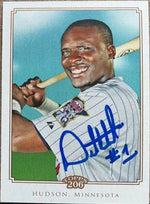 Orlando Hudson Signed 2010 Topps 206 Baseball Card - Minnesota Twins