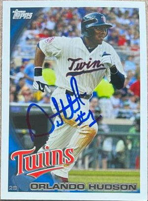Orlando Hudson Signed 2010 Topps Update Baseball Card - Minnesota Twins - PastPros