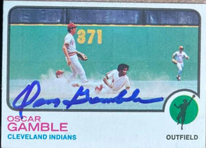 Oscar Gamble Signed 1973 Topps Baseball Card - Cleveland Indians - PastPros