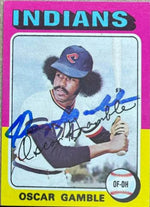 Oscar Gamble Signed 1975 Topps Baseball Card - Cleveland Indians - PastPros