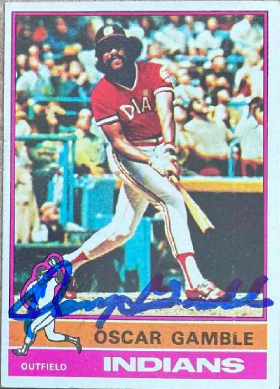 Oscar Gamble Signed 1976 Topps Baseball Card - Cleveland Indians - PastPros