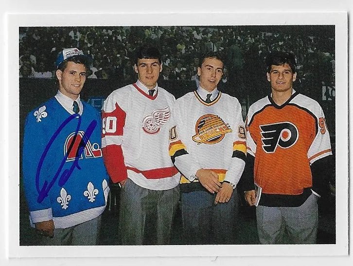 Owen Nolan Signed 1990-91 Upper Deck Checklist Hockey Card - Quebec Nordiques