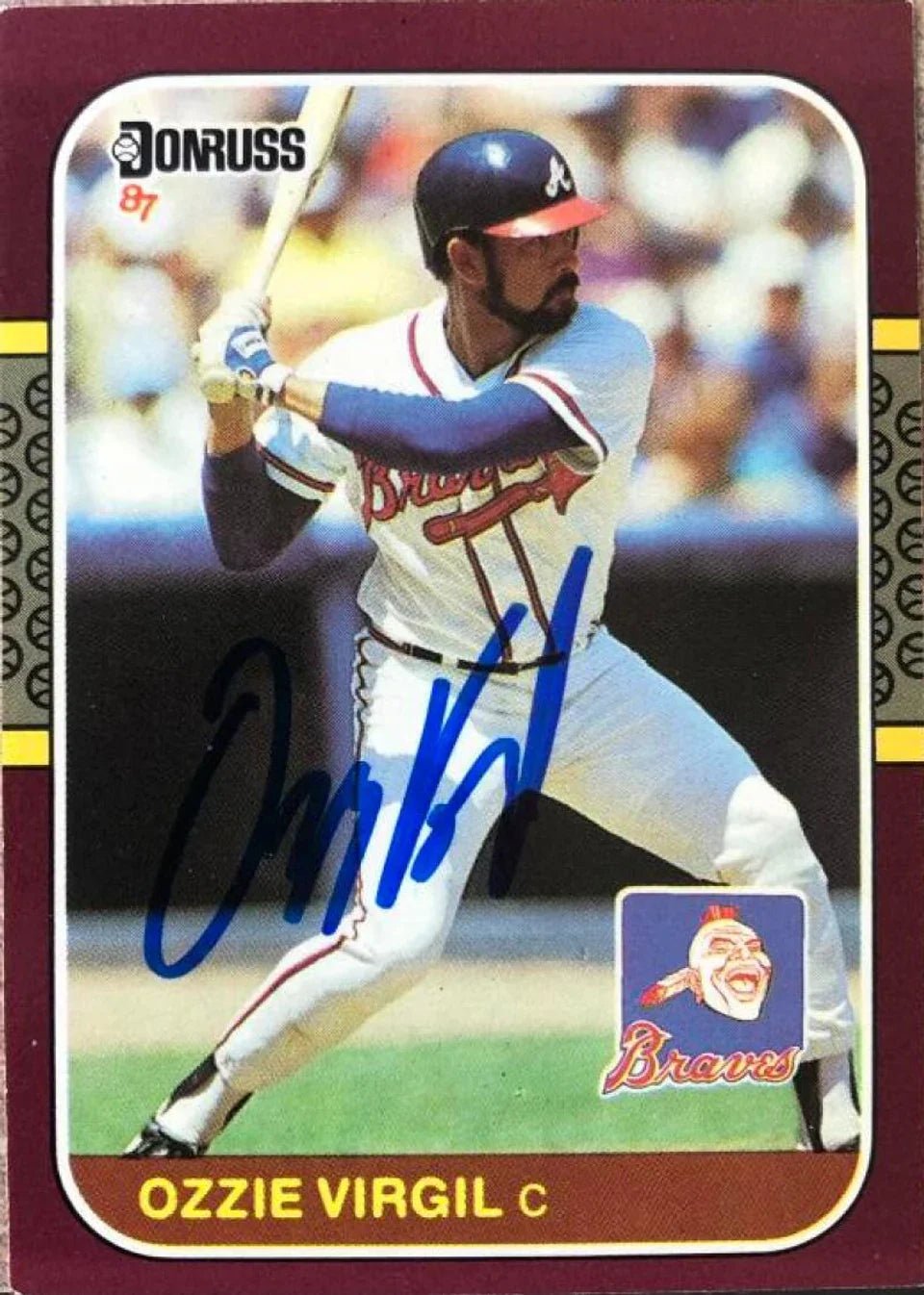 Ozzie Virgil Signed 1987 Donruss Opening Day Baseball Card - Atlanta Braves