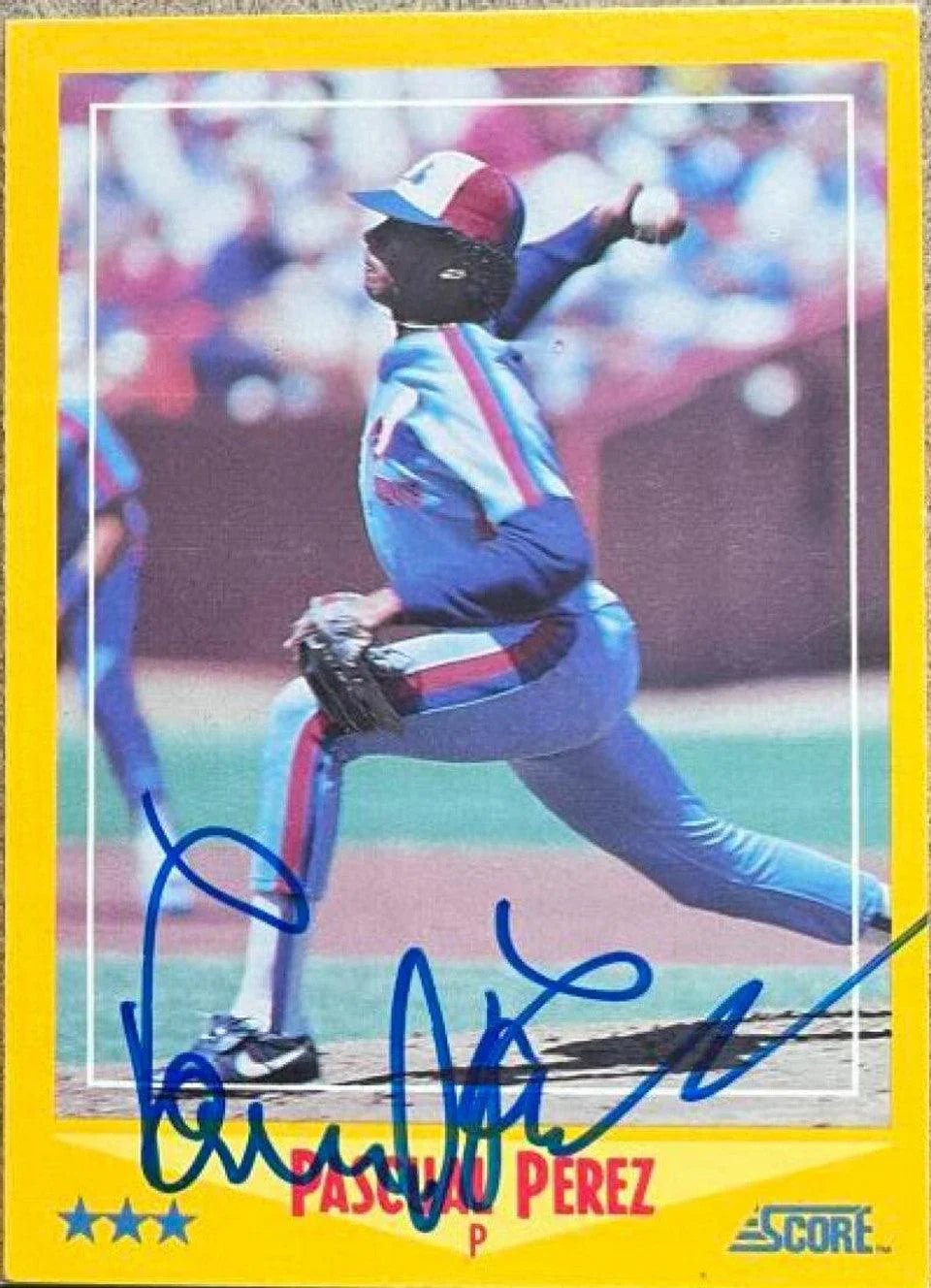 Pascual Perez Signed 1988 Score Baseball Card - Montreal Expos