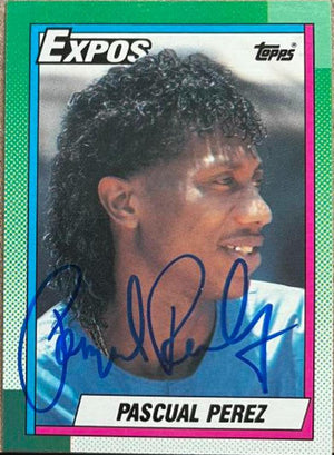 Pascual Perez Signed 1990 Topps Baseball Card - Montreal Expos - PastPros