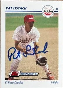 Pat Listach Signed 1991 Line Drive AA Baseball Card - El Paso Diablos