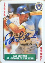 Pat Listach Signed 1992 Bicycle Rookies ROY Baseball Card - Milwaukee Brewers - PastPros