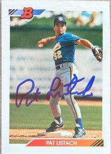 Pat Listach Signed 1992 Bowman Baseball Card - Milwaukee Brewers - PastPros