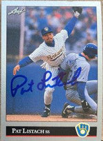 Pat Listach Signed 1992 Leaf Baseball Card - Milwaukee Brewers - PastPros