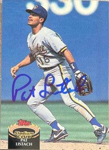 Pat Listach Signed 1992 Stadium Club Baseball Card - Milwaukee Brewers - PastPros