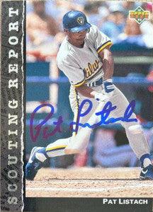Pat Listach Signed 1992 Upper Deck Scouting Report Baseball Card - Milwaukee Brewers - PastPros