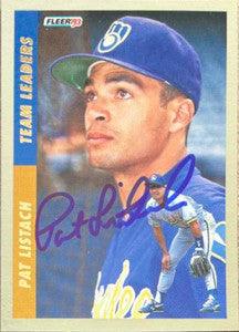 Pat Listach Signed 1993 Fleer Team Leaders Baseball Card - Milwaukee Brewers - PastPros