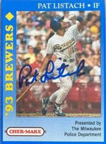Pat Listach Signed 1993 Milwaukee Police Baseball Card - Milwaukee Brewers