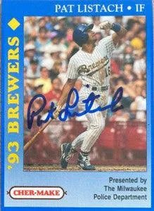 Pat Listach Signed 1993 Milwaukee Police Baseball Card - Milwaukee Brewers