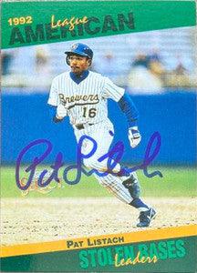 Pat Listach Signed 1993 Score Select Leaders Baseball Card - Milwaukee Brewers - PastPros