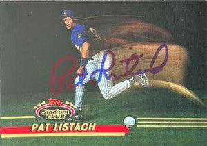 Pat Listach Signed 1993 Stadium Club Baseball Card - Milwaukee Brewers - PastPros