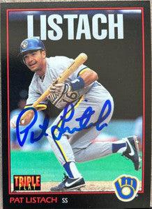 Pat Listach Signed 1993 Triple Play Gold Baseball Card - Milwaukee Brewers - PastPros
