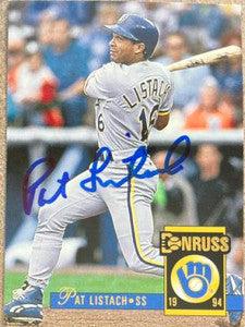 Pat Listach Signed 1994 Donruss Baseball Card - Milwaukee Brewers - PastPros