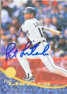Pat Listach Signed 1994 Leaf Baseball Card - Milwaukee Brewers - PastPros