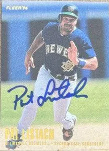 Pat Listach Signed 1996 Fleer Baseball Card - Milwaukee Brewers - PastPros