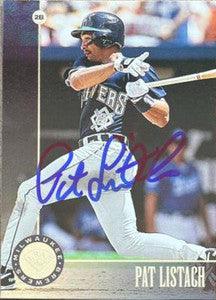Pat Listach Signed 1996 Leaf Baseball Card - Milwaukee Brewers - PastPros