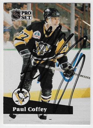 Paul Coffey Signed 1991-92 Pro Set Hockey Card - Pittsburg Penguins